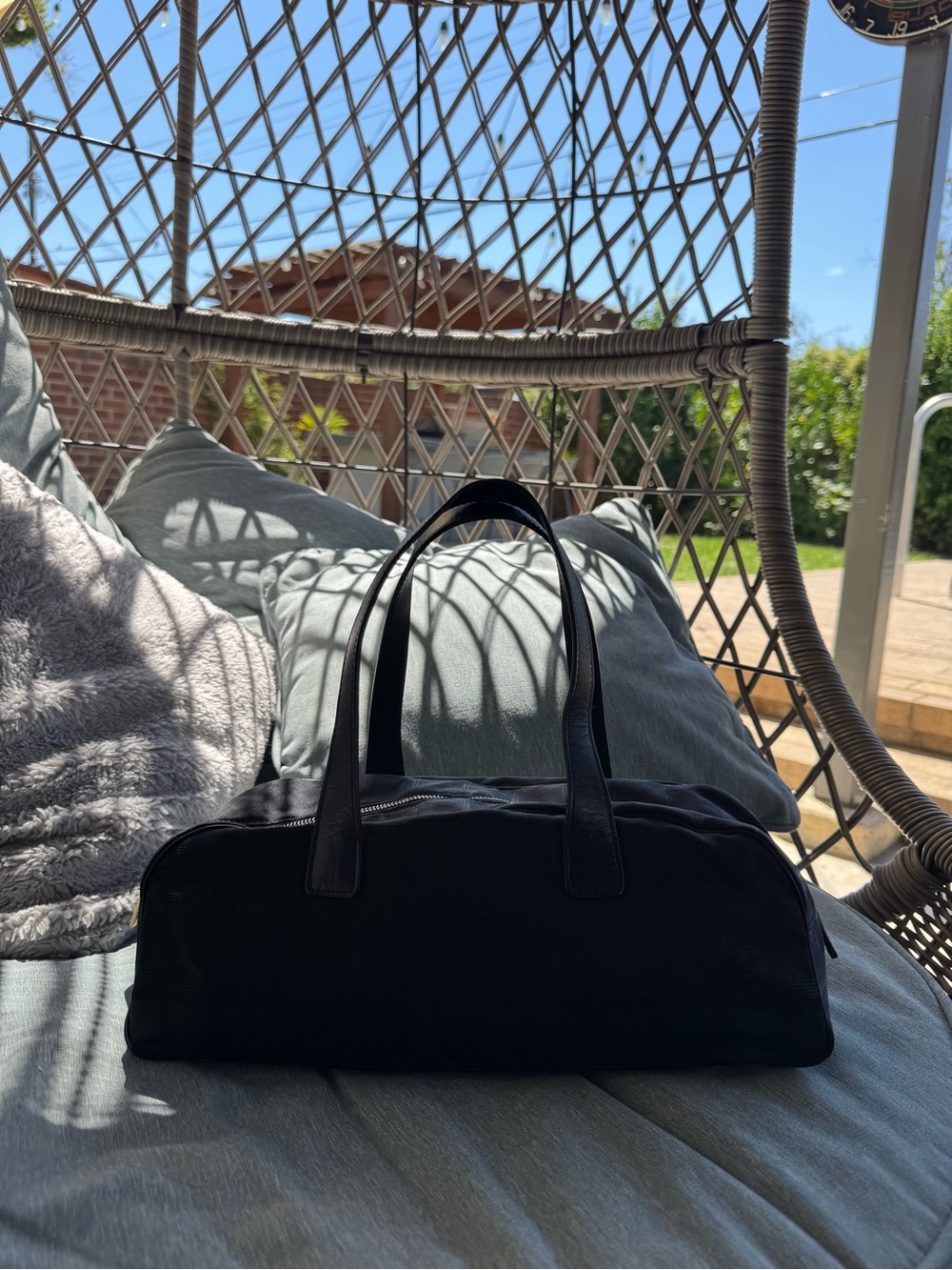 Vintage Chanel black bowler bag
